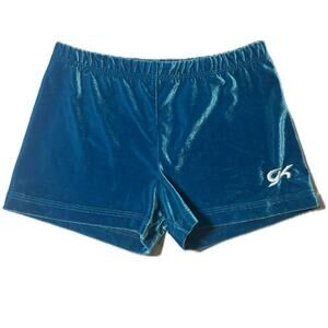 GK Elite blue velvet athletic cheer gym shorts sportswear dance dancewear AL